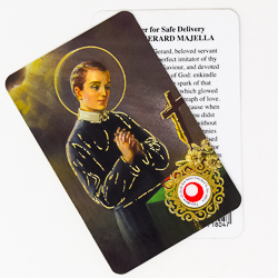 St.Gerard Prayer Card with Relic Cloth.
