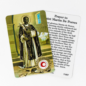 Saint Martin Prayer Card with Relic Cloth.