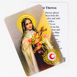 St.Theresa Prayer Card with Relic Cloth.