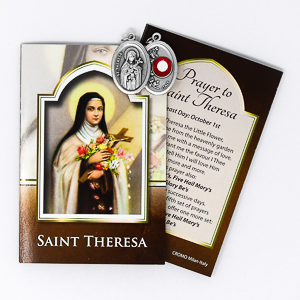 Prayer Booklet to St. Theresa with Relic Medal.