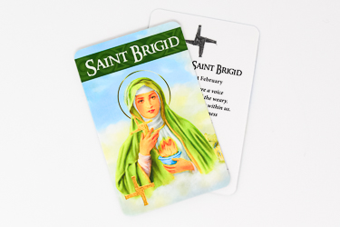Prayer Card with Gold Medal - St. Brigid.