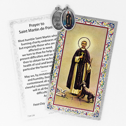 St.Martin De Porres Medal & Prayer Card.
