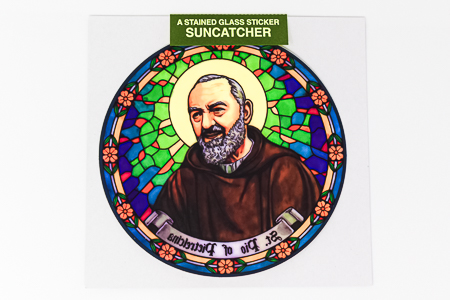 Saint Pio Heart Window Sticker.