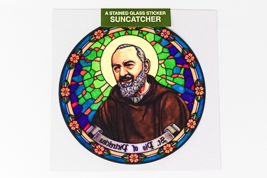 St. Pio Heart Window Sticker.