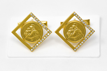 St Anthony Gold Cuff Link's.