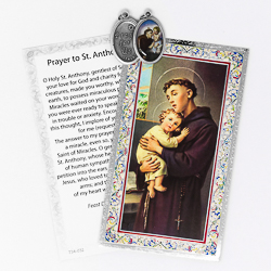 St Anthony Medal and Prayer Card.