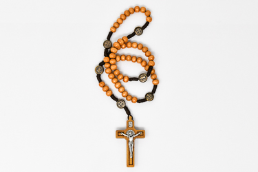 Saint Benedict Wooden Rosary.