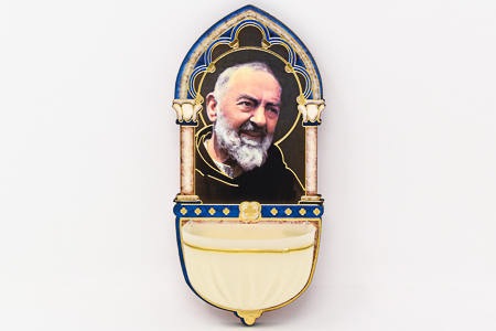 St Pio Holy water Font.