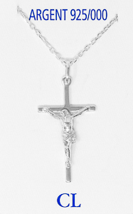 925 Sterling Silver Crucifix Necklace.