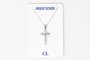 925 Sterling Silver Cross Necklace.