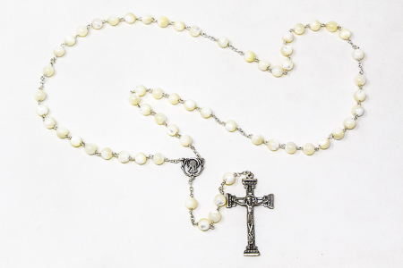 925 Mother of Pearl Lourdes Rosary.
