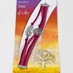 Pink & White Tree of Life Bracelet