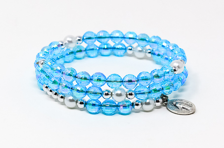 Turquoise Memory Wire Rosary Bracelet