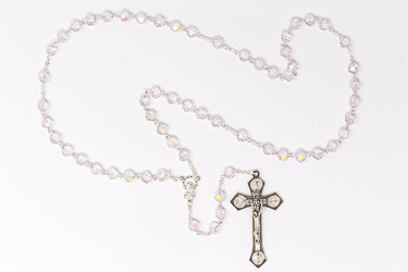 Virgin Mary Crystal Rosary Beads.
