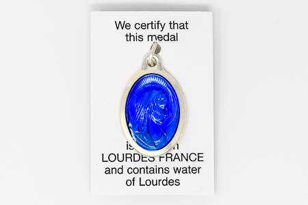Virgin Mary Lourdes Water Pendant.