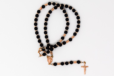 Volcanic Rock Rosary Necklace.