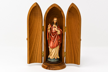 Scared Heart of Jesus Wood Carved Statue.