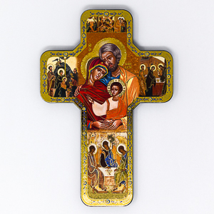 Icon Holy Family  Cross Wall Plaque.