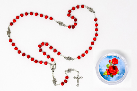 Rose Scented Lourdes Rosary Beads.