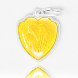 Yellow Heart Our Lady of Lourdes Medal.