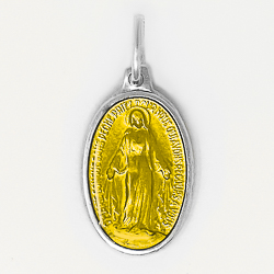 Yellow Miraculous Medal.