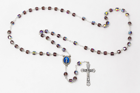 Amethyst Miraculous Rosary Beads.