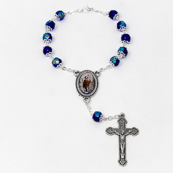 St Christopher Glass Car Rosary.