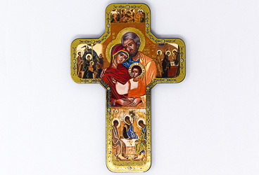 Icon Holy Family  Cross Wall Plaque.