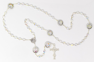 925 Lourdes Crystal Rosary.