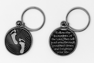 Footprints Key Ring with Verse.