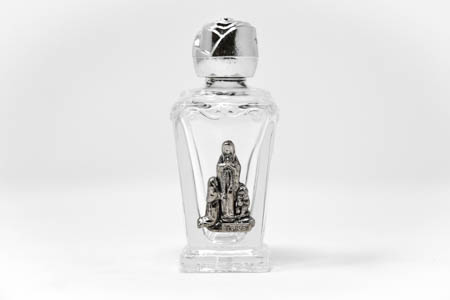 Lourdes Water in a Rose Top Bottle.