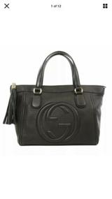 NWT GUCCI SOHO Interlocking G Black Tote Satchel Handbag Leather $2650 sale $949.00